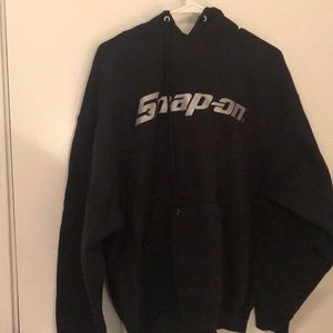 Black snap on hoodie